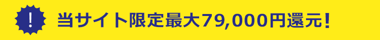 当サイト限定最大79,000円還元