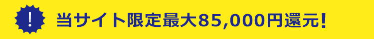 当サイト限定最大85,000円還元