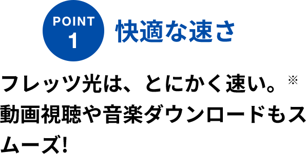 POINT1 快適な速さ