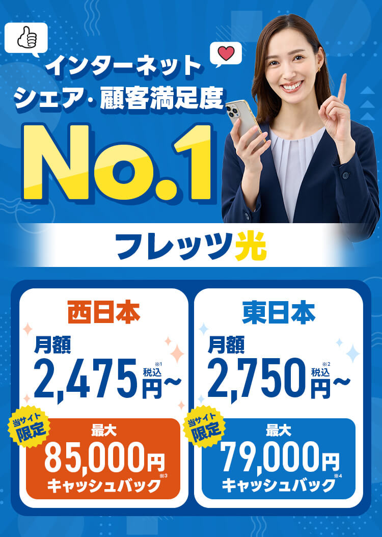 インターネットシェア・顧客満足度No.1